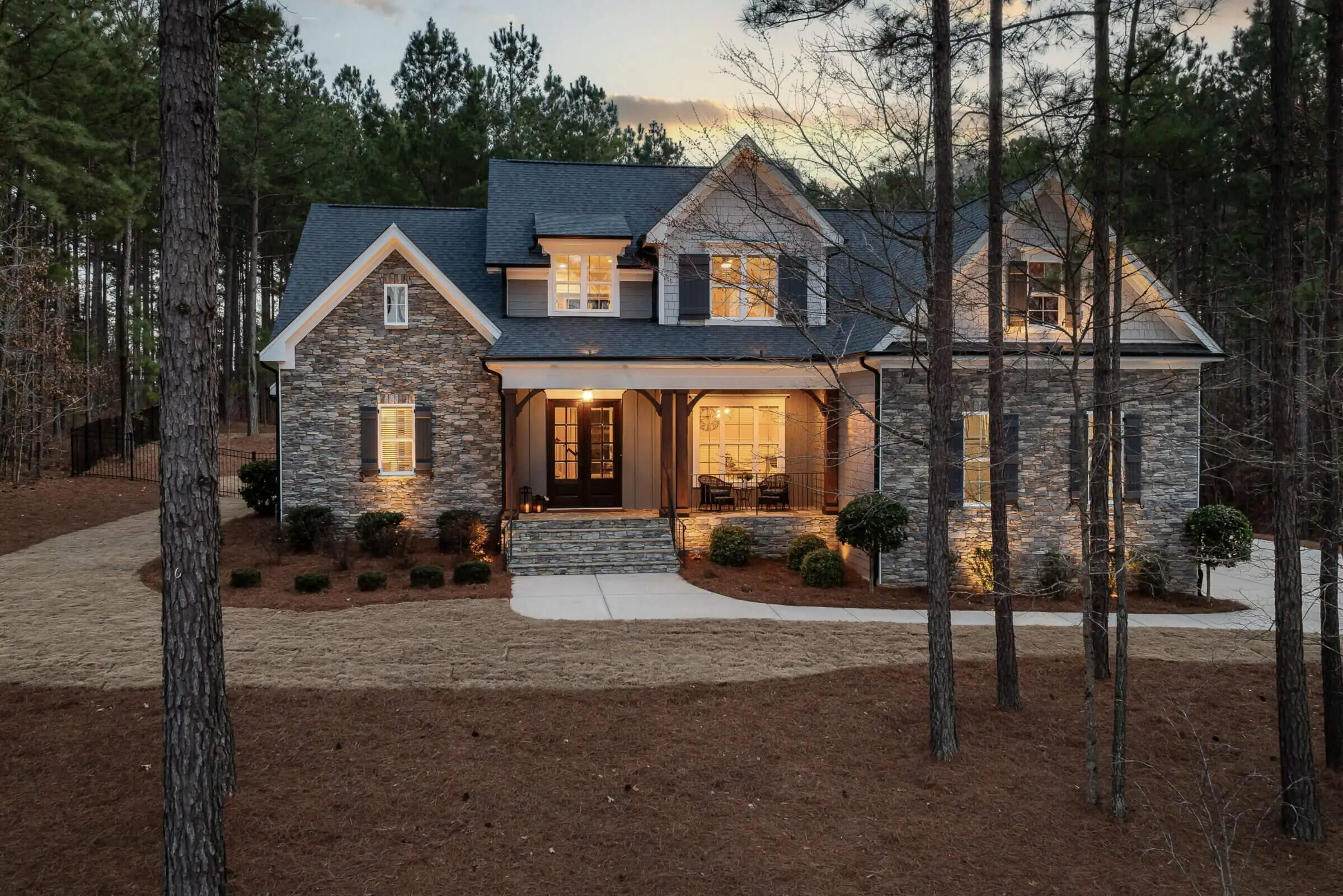 Luxury home at dusk